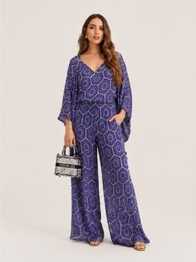 New Misa Los Angeles Saya Cami & Joggers In Lapis Tile Size XS